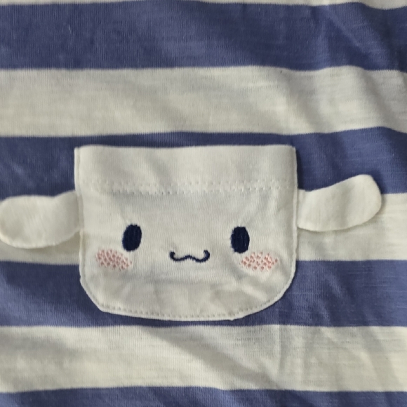 Cinnamoroll Sanrio Striped Blue and White Short Sleeve Dress One Size - Picture 3 of 4